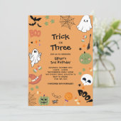 Trick or treat Schattigee geest Halloween 3e verja Kaart (Staand voorkant)