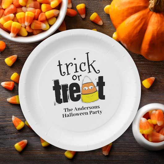 Trick or treat Schattigee gepersonaliseerde Hallow Papieren Bordje