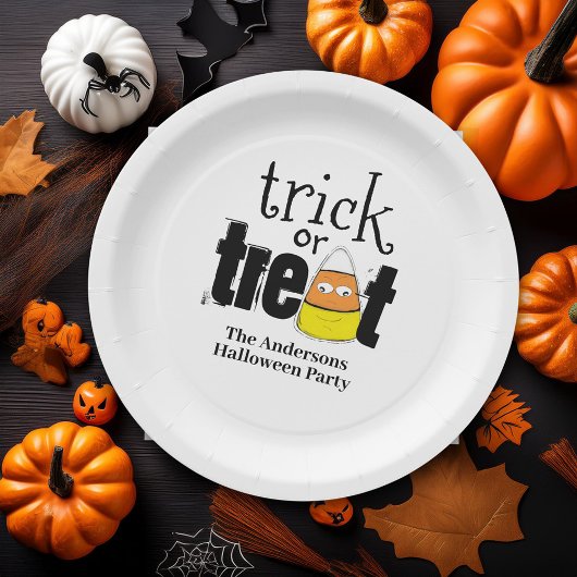 Trick or treat Schattigee gepersonaliseerde Hallow Papieren Bordje