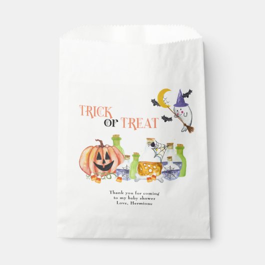 Trick or treat Schattigee Ghost Pumpkin en Magic P Bedankzakje (Voorkant)