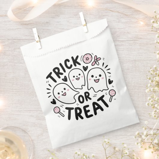 Trick or treat Schattigee Ghost Treat Bag Bedankzakje (Geknipt)