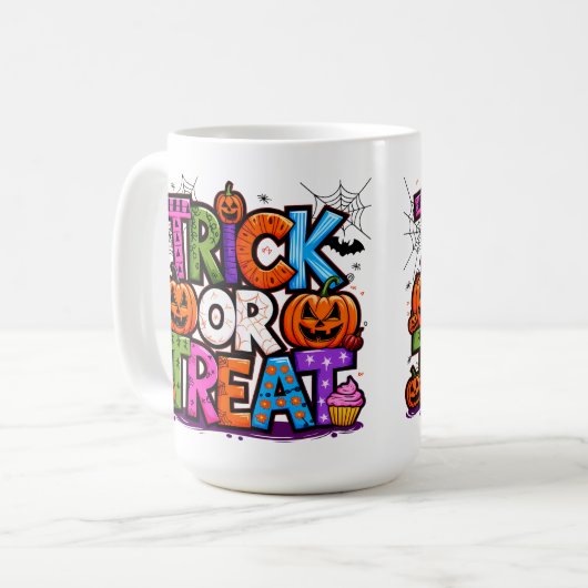 TRICK OR TREAT | Schattigee Halloween Bash Party Koffiemok (Voorkant links)