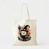 Trick or treat - Schattigee Heks Ghost Canvas tas (Voorkant)