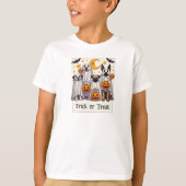 Trick or treat Schattigee honden in spookkostuums T-shirt (Voorkant)