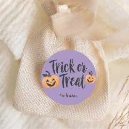 Trick or treat Schattigee pompoenen Halloween Ronde Sticker