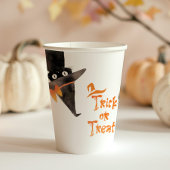 Trick or treat Schattigee zwarte kat Halloween Papieren Bekers
