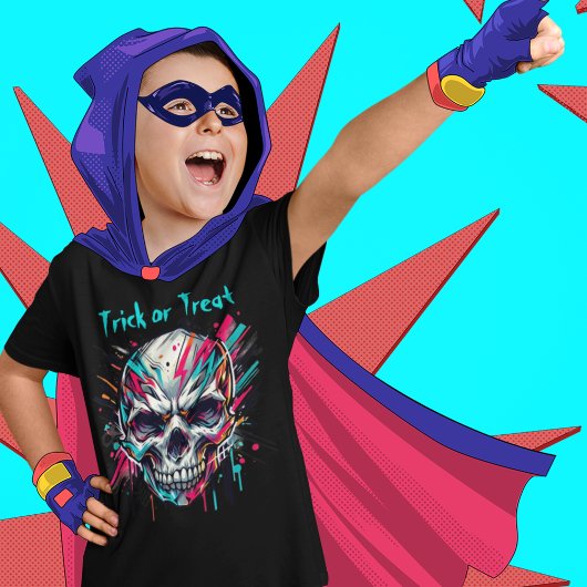 Trick or treat Schedel, Abstracte, Kinder Hallowee T-shirt