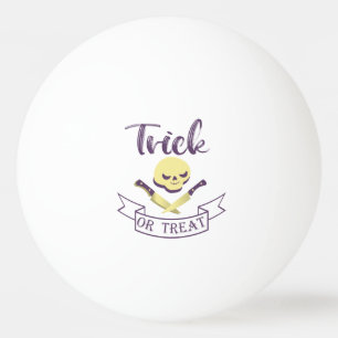 Trick or treat schedel gekruiste botten Halloween Pingpongbal