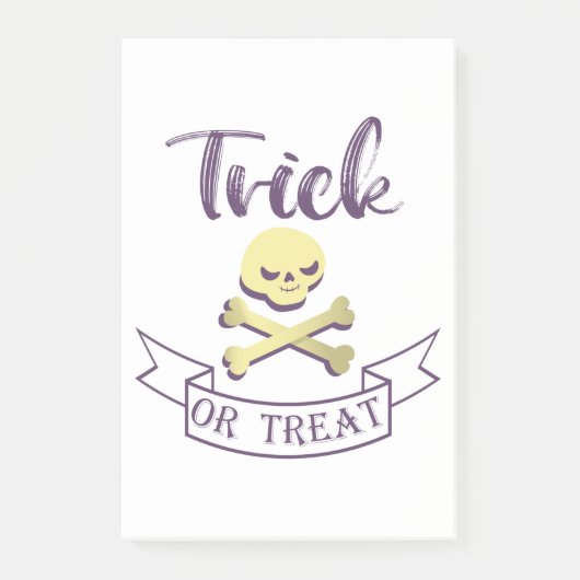 Trick or treat schedel kruisbeenderen Halloween li Post-it® Notes (Voorkant)