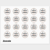 Trick or treat Schedel & Kruisbeenderen (Zwart / S Ronde Sticker (Vel)