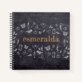 Trick or treat  schoolbord naam Halloween Notitieboek