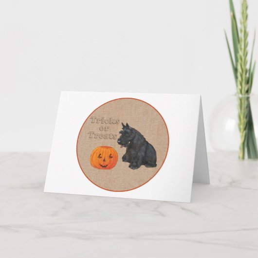Trick or Treat Scottie Dog Kaart (Voorkant)