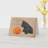 Trick or treat Scottie Dog Kaart (Gele Bloem)