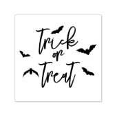 Trick or treat script met vleermuizen stijlvolle H Zelfinktende Stempel (Design)