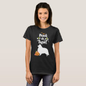 Trick or treat Sheltie Shetland Sheepdog Dog Hallo T-shirt (Voorkant volledig)