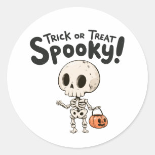 Trick or Treat! - Skelet 2 Ronde Sticker