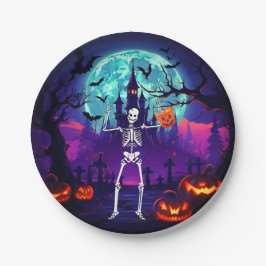 Trick or Treat Skelet Papieren Borden Bordje