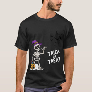 Trick or treat Skeleton Halloween T-shirt Fun Kost