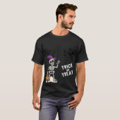 Trick or treat Skeleton Halloween T-shirt Fun Kost (Voorkant volledig)