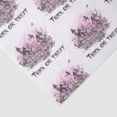 Trick or treat skeletten heks wit halloween tissuepapier (Detail)