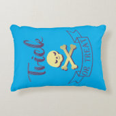 Trick or treat skull crossbones Halloween ribbon Accent Kussen (Voorkant)