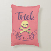 Trick or treat skull crossbones Halloween ribbon Accent Kussen (Achterkant (Verticaal))