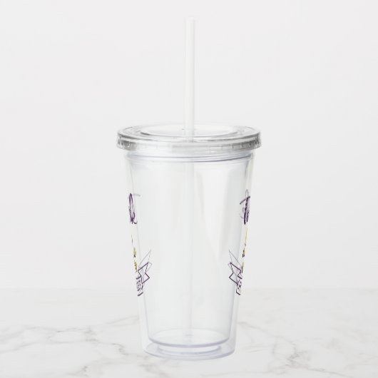 Trick or treat skull crossbones Halloween ribbon Acryl Drinkbeker (Rechts)