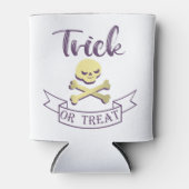 Trick or treat skull crossbones Halloween ribbon Blikjeskoeler (Voorkant)