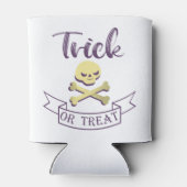 Trick or treat skull crossbones Halloween ribbon Blikjeskoeler (Achterkant)