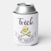 Trick or treat skull crossbones Halloween ribbon Blikjeskoeler (Blikje Achterkant)