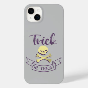 Trick or treat skull crossbones Halloween ribbon Case-Mate iPhone 14 Plus Hoesje
