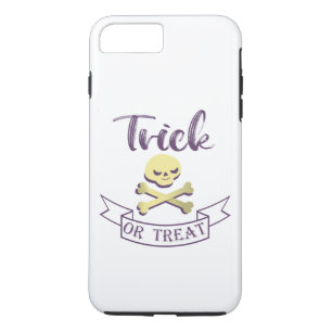 Trick or treat skull crossbones Halloween ribbon iPhone 8/7 Plus Hoesje