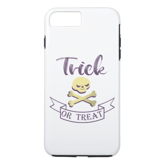 Trick or treat skull crossbones Halloween ribbon Case-Mate iPhone Case (Achterkant)