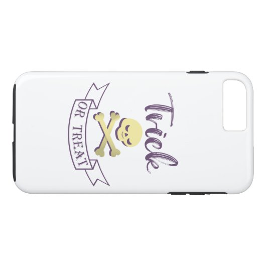 Trick or treat skull crossbones Halloween ribbon Case-Mate iPhone Case (Achterkant (Horizontaal))
