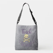 Trick or treat skull crossbones Halloween ribbon Crossbody Tas (Achterkant)
