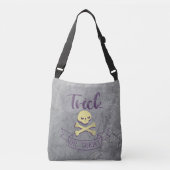 Trick or treat skull crossbones Halloween ribbon Crossbody Tas (Voorkant)
