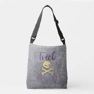 Trick or treat skull crossbones Halloween ribbon Crossbody Tas