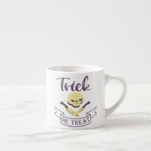 Trick or treat skull crossbones Halloween ribbon Espresso Kop
