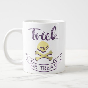 Trick or treat skull crossbones Halloween ribbon Grote Koffiekop