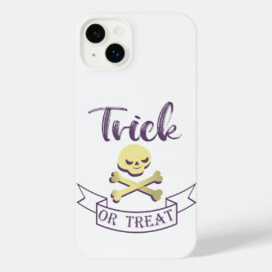 Trick or treat skull crossbones Halloween ribbon
