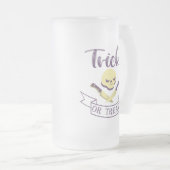 Trick or treat skull crossbones Halloween ribbon Matglas Bierpul (Voorkant rechts)
