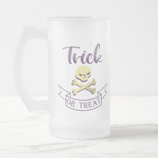 Trick or treat skull crossbones Halloween ribbon Matglas Bierpul (Links)