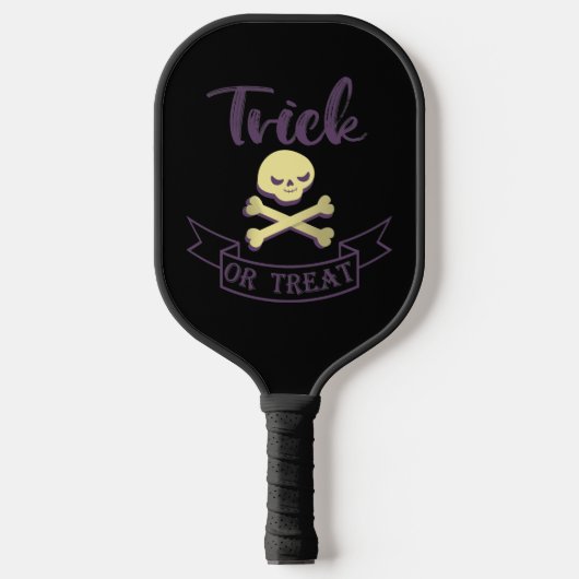 Trick or treat skull crossbones Halloween ribbon Pickleball Paddle (Voorkant)
