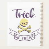 Trick or treat skull crossbones Halloween ribbon Planner (Achterkant)