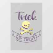 Trick or treat skull crossbones Halloween ribbon Raamsticker (Vel)