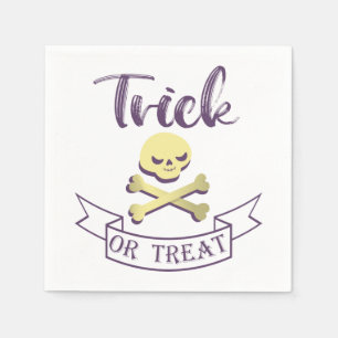 Trick or treat skull crossbones Halloween ribbon Servet