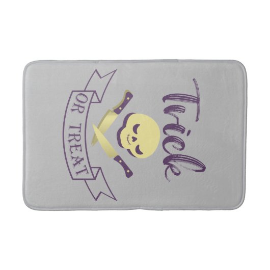 Trick or treat skull crossbones Halloween ribbon T Badmat (Voorkant)