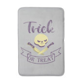 Trick or treat skull crossbones Halloween ribbon T Badmat (Voorkant Verticaal)