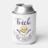 Trick or treat skull crossbones Halloween ribbon T Blikjeskoeler (Blikje Voorkant)
