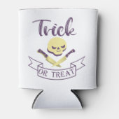 Trick or treat skull crossbones Halloween ribbon T Blikjeskoeler (Voorkant)